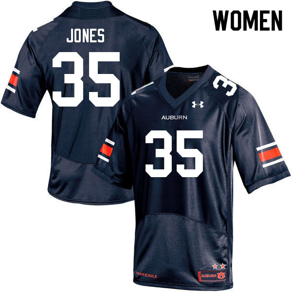 Auburn Tigers Women's Justin Jones #35 Navy Under Armour Stitched College 2022 NCAA Authentic Football Jersey QLE1474KZ